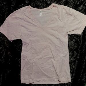 Light Pink American Apparel V Neck Top